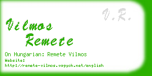 vilmos remete business card